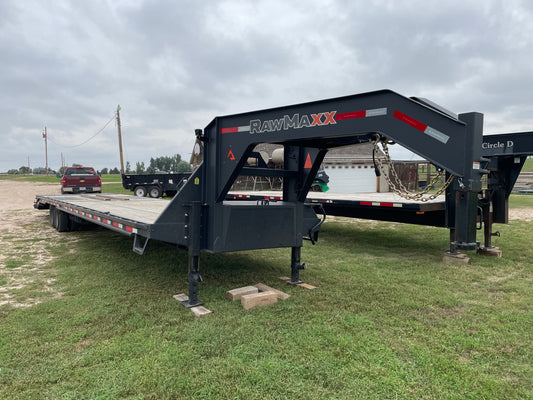 2025 RawMaxx 40' Gooseneck Flatbed Equipment Trailer