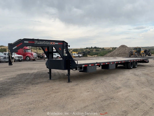 2025 RawMaxx 40' Gooseneck Flatbed Equipment Trailer