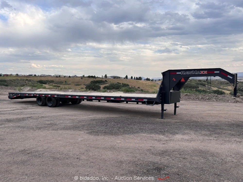 2025 RawMaxx 40' Gooseneck Flatbed Equipment Trailer